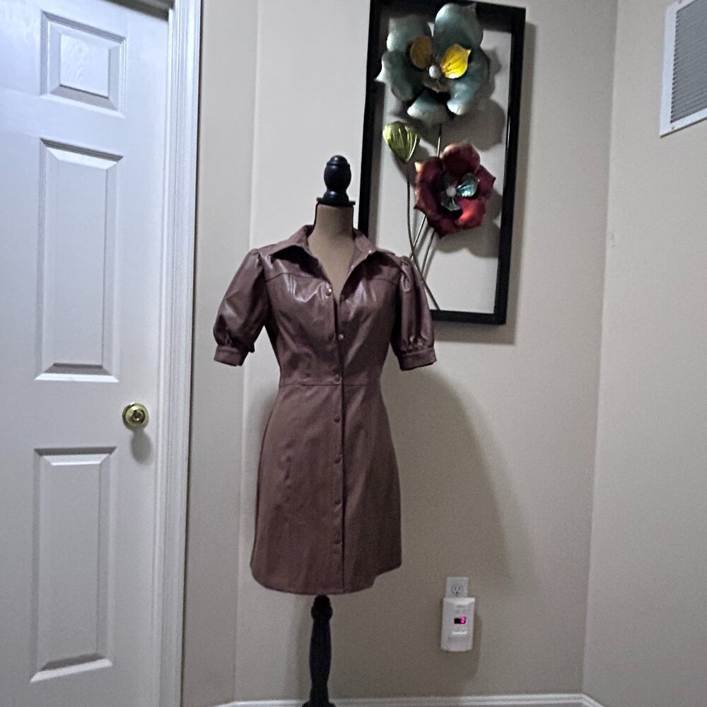 Faux Leather Mini Dress